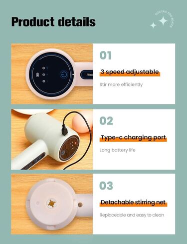 Electric Hand Mixer Egg Beater USB Rechargeable (White) in Saudi Arabia