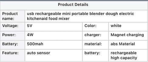 Electric Hand Mixer Egg Beater USB Rechargeable (White) in Saudi Arabia