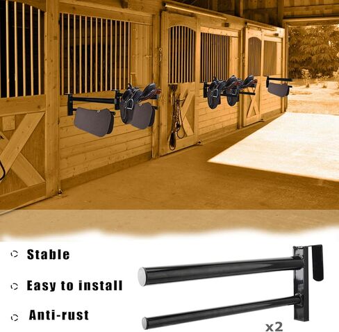 2PCS Saddle Rack,Heavy Duty Portable Saddle Rack Stand Removable Saddle Stand with 2 Bars for English and Western Saddles in Saudi Arabia