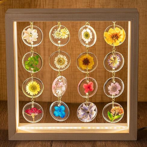 SMUK Handmade Dried Flower LED Desk Lamp, 3 Way Dimmable Cute Pressed Flower Bedside Lamp with Wooden Frame for Desk, Table, Bedroom, Living Room, Office, Aesthetic Cute Table Lamp in Saudi Arabia