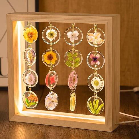 SMUK Handmade Dried Flower LED Desk Lamp, 3 Way Dimmable Cute Pressed Flower Bedside Lamp with Wooden Frame for Desk, Table, Bedroom, Living Room, Office, Aesthetic Cute Table Lamp in Saudi Arabia