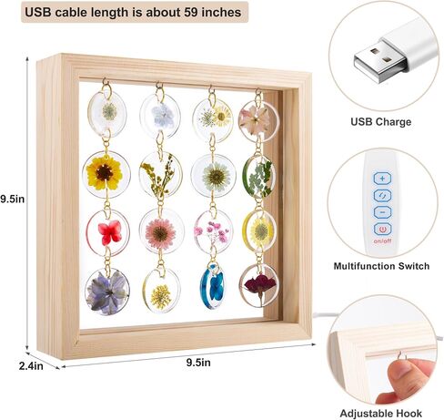 SMUK Handmade Dried Flower LED Desk Lamp, 3 Way Dimmable Cute Pressed Flower Bedside Lamp with Wooden Frame for Desk, Table, Bedroom, Living Room, Office, Aesthetic Cute Table Lamp in Saudi Arabia