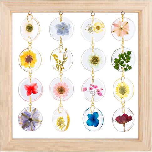 SMUK Handmade Dried Flower LED Desk Lamp, 3 Way Dimmable Cute Pressed Flower Bedside Lamp with Wooden Frame for Desk, Table, Bedroom, Living Room, Office, Aesthetic Cute Table Lamp in Saudi Arabia