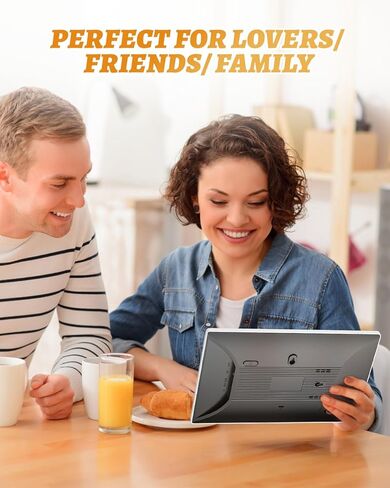 إطار صور رقمي، شاشة لمس IPS مقاس 10.1 بوصة، إطار صور رقمي واي فاي، تخزين 16 جيجابايت، تدوير تلقائي، مشاركة صور الفيديو عبر تطبيق Frameo، أبيض in Kuwait