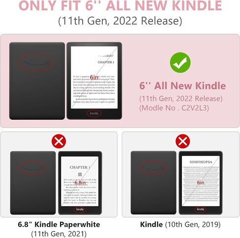 FUWANG Case for Kindle 6 inch 11th Generation 2022 Release Only - Ultra Slim Lightweight Premium PU Leather Folio Cover with Auto Wake/Sleep for Kindle 6'' 11th Generation 2022 in Saudi Arabia