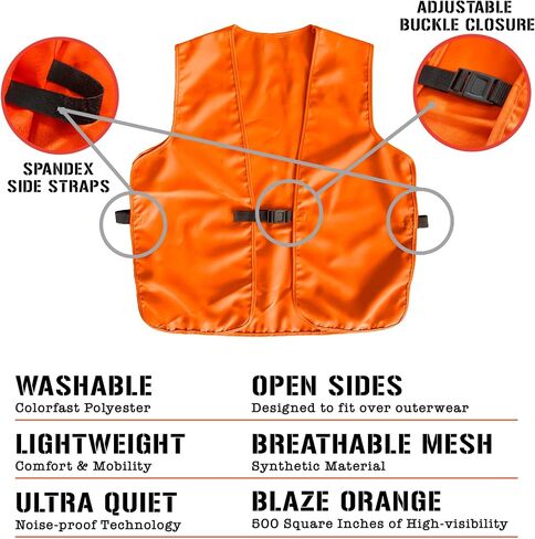 Klarny Outdoors Blaze Orange Hunting Hat and Vest, Premium High Performance Blaze Orange Deer Beanie and Hunting Vest in Saudi Arabia