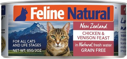 Feline Natural - BPA-Free & Gelatin Free Canned Cat Food - Chicken & Venison, 3oz (24 Pack) in Saudi Arabia