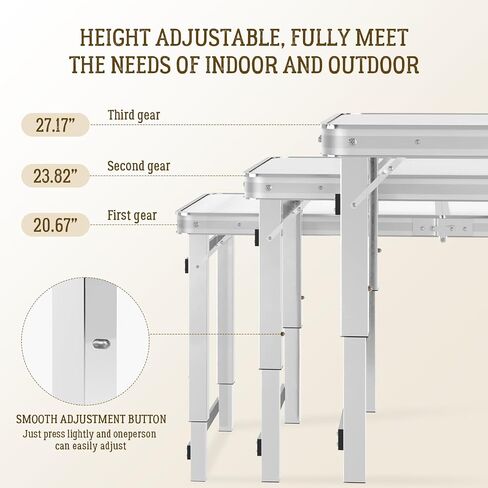 DEOMAi 4ft Folding Table without Installation, Indoor Outdoor Adjustable Height foldable Table with Carrying Handle, Suitable for Camping, Picnics, Parties,Banquets and Various other Occasions (Green) in Saudi Arabia