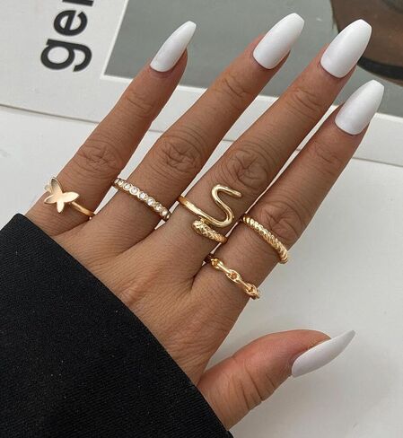 iF YOU 30 Pcs Vintage Gold Knuckle Rings Set, Boho Butterfly Snake Stackable Finger Rings for Women Girls, Silver Midi Rings Pack in Saudi Arabia
