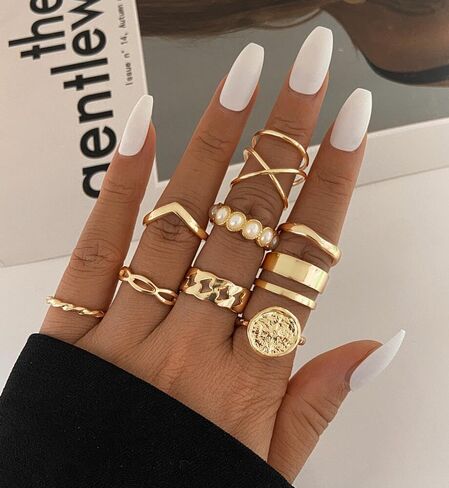 iF YOU 30 Pcs Vintage Gold Knuckle Rings Set, Boho Butterfly Snake Stackable Finger Rings for Women Girls, Silver Midi Rings Pack in Saudi Arabia