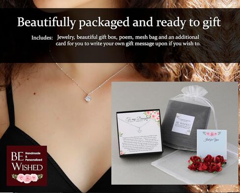 Pregnant Daughter Gifts from Mom or Dad, Ready To Gift Jewelry with Meaningful Message (Silver CZ Diamond Necklace) in Kuwait