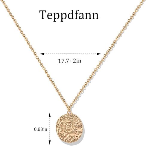 Gold Plated Coin Necklace with Sun Pattern, Circle Golden Sun Pendant Necklace Coin Necklaces for Women Trendy in Saudi Arabia