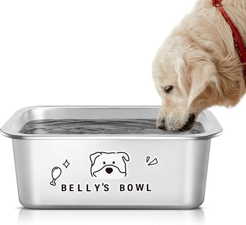 1.1-Gallon Dog Bowls for Large Dogs, Stainless Steel Dog Water Bowls with DIY Cool Stickers, High Capacity Metal Dog Food Bowls for Large and X-Large Dogs Indoors and Outdoors, 1 pcs in Saudi Arabia