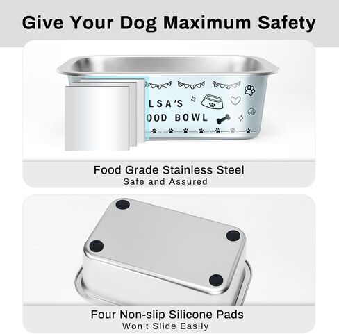 1.1-Gallon Dog Bowls for Large Dogs, Stainless Steel Dog Water Bowls with DIY Cool Stickers, High Capacity Metal Dog Food Bowls for Large and X-Large Dogs Indoors and Outdoors, 1 pcs in Saudi Arabia