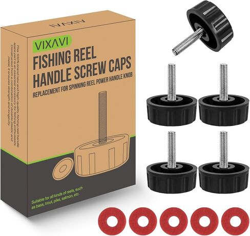 Fishing Reel Replacement Parts - Heavy Duty Fishing Reel Handle Replacement Knob - Easy to Install Spinning Reel Handle Screw Caps - Waterproof Anti-Corrosion Fishing Rod Parts with Gaskets in Saudi Arabia