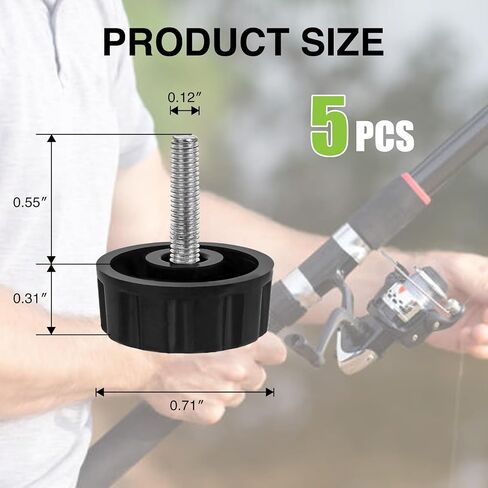 Fishing Reel Replacement Parts - Heavy Duty Fishing Reel Handle Replacement Knob - Easy to Install Spinning Reel Handle Screw Caps - Waterproof Anti-Corrosion Fishing Rod Parts with Gaskets in Saudi Arabia
