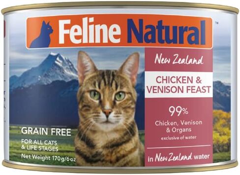 Feline Natural - BPA-Free & Gelatin Free Canned Cat Food - Chicken & Venison, 3oz (24 Pack) in Saudi Arabia