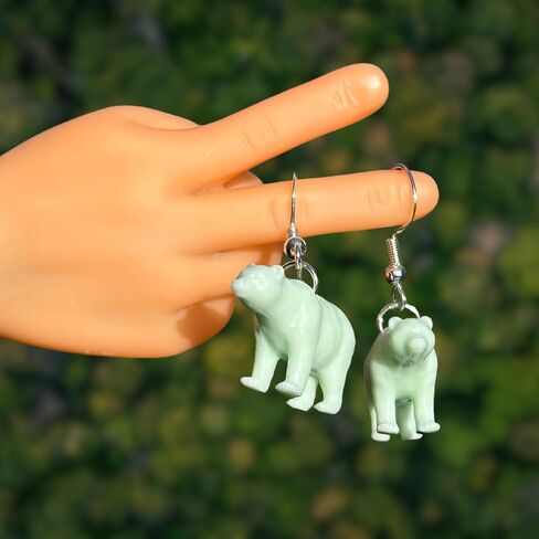 Bear Earrings in Resin Wildlife Dangle for Quirky Trendy Women and Girls (Blue) in Saudi Arabia