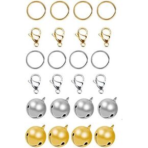 Sonku Pet Bells for Dog Cat Collar 8 Pack, Stainless Pet Bells for Cat Dog,Charm Pet Pendant Accessories-Gold,Silver
