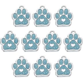 MECCANIXITY Cat Dog Paw Charm Footprint Paw Print Charm Alloy Enamel Pendants for DIY Jewelry Making, Earrings Necklaces Bracelets, Crafts