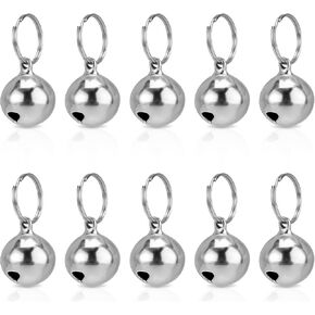 10PCS Pet Bells for Dog and Cat, Jingle Bells for Pet Collar Charm Pet Tracking, Small Bells for DIY Crafts Accessories Pet Daily Use, Pet Pendant（sliver Color）