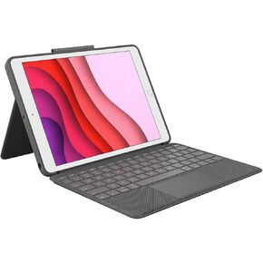 Logitech Combo Touch for iPad (7th, 8th 9th Generation) Keyboard case with trackpad, Kickstand, Wireless Keyboard, Smart Connector Technology - Graphite (Renewed)