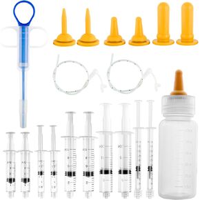 Kitten Feeding Bottle for Nursing kit, Kitten Nipples and Syringes for Nursing, Puppy Feeder Kits for Kittens, Puppies, Bunnies, Squirrels and Mouse