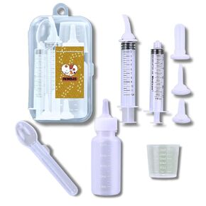 Kitten Bottle, Puppy Bottles for Nursing, Kitten Bottle Feeding kit, Newborn pet Feeding and Medicine kit, Nipples are Made from pre-Punched Food Grade Silicone, stored in a Compact Box.