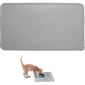 Silicone Pet Feeding Mats, Nonslip Waterproof Dog Cat Food Mat with Raised Edges Water Bowl Placemats for Food and Water Prevent Spill Rubber Tray Multiple Colors for Pets