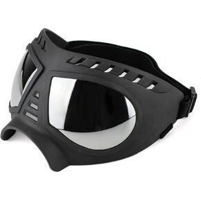 Dog Goggles,UV/Wind/Dust/Fog Protection Pet Sunglasses with Adjustable Strap for Small Medium Large Dog (（Large） Silver Lens)
