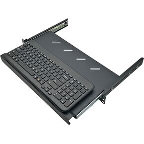 Electriduct 1U Keyboard Tray - Universal 19" Rack Mount Sliding Shelf for Network Equipment Server Cabinet Enclosure with Mounting Hardware - 10.8" Deep