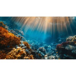 Aquarium Background, Ocean Fish Tank Background, Terrarium Background Vinyl 48 x 18 inches