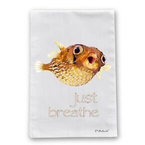 Pufferfish Breathe Flour Sack Cotton Dish Towel by Pithitude