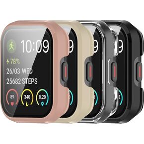 FitTurn 4-Pack Compatible with SKG V7, SKG V7 Pro Case, with Built-in HD Clear Ultra-Thin Hard PC Screen Protector Cover Compatible with SKG V7, SKG V7 Pro Smart Watches Accessories (4pack-A)