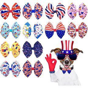 10pcs Small Dogs Collar Bow Ties for St.Patrick's Day Puppy Collar Bows Bowknot for Small and Medium Doggy Cat Kitten Rabbit Pet Sliding Collar Grooming Accessories Attachment Embellishment