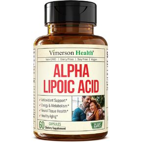 Alpha Lipoic Acid - ALA Nerve Support Supplement 650mg for Inflammation, Energy, Metabolism, Antioxidant & Aging Support. High Potency Alpha-Lipoic Acid - Vegan, Non-GMO. Made in the USA. 60 Capsules