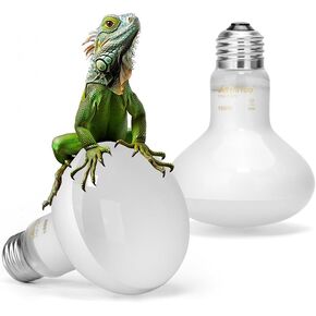 الزواحف مصباح الحرارة 100W البرمائيات الفرح ضوء لمبة الأشعة فوق البنفسجية مصباح الحرارة لمبات ضوء النهار الفرح بقعة ضوء للسحالي التنين الملتحي السلاحف الثعابين الدجاج الحيوانات الأليفة حاضن (2 حزمة)