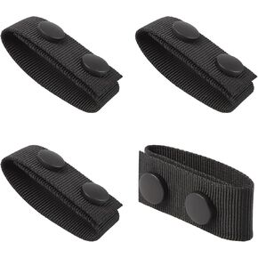 4Pcs Belt Keepers for Duty Belt, Black Belt Keepers with Double Snaps Nylon Duty Belt Accessories for 2-2¼ Inch Tactical Belt Security Police Belt Fixing