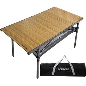 Large Folding Camping Table Aluminum with Storage for 4-6 People 55"X27.5" Roll Up Tall Outdoor Portable Table Lightweight with Carry Bag for Picnic BBQ Backyard Beach in Saudi Arabia