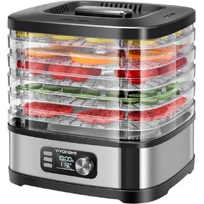 VIVOHOME Food Dehydrator Machine, Dehydrator for Food and Jerky, Fruits, Meat, 5 Trays Electric Dryer Dehydrator with 72H Digital Timer and Temperature Control for Veggies, Herbs, Mushroom, Dog Treats