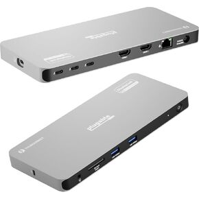 Plugable Thunderbolt 4 Dock for Quad Monitors 100W, Thunderbolt Docking Station Connects up to Four 4K Monitors for Windows and Mac Laptops, 2x HDMI, 4x Thunderbolt 4/USB C, Driver Required TBT-6950PD