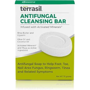 Antifungal Soap by Terrasil | Anti-Fungal Skin Soap Bar for Jock Itch, Athletes Foot, Ringworm, Tinea and Other Fungal Infections | All Natural Tea Tree Oil + Shea Butter | 3-Bar Soap Pack, 75g Each