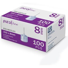 MedtFine Insulin Pen Needles (31G 8mm) 100pcs