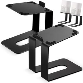 1 Pair Desktop Speaker Stands, Professional Studio Monitor Stands Support 28lbs Black Bookshelf Speaker Stand Metal Speaker Stands for Small Medium Bookshelf Computer Speakers