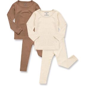 AVAUMA Baby Boys Girls Pajama Set Kids Toddler Snug fit Ribbed Sleepwear pjs for Daily Life Style
