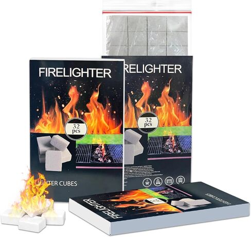 96 Pcs Fire Starter Squares All Weather Fire Starters Cubes for Camping, Fireplaces, Stoves, Grills and BBQ - 96 Counts in Saudi Arabia