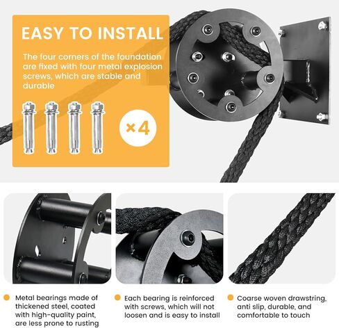 جهاز تدريب المقاومة من INNOLIFE، جهاز تدريب حبل البكرة للياقة البدنية، جهاز تسلق حبل البكرة، جهاز مقاومة قابل للتعديل لصالة الألعاب الرياضية المنزلية in Kuwait