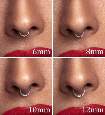 4Pcs Hinged Nose Rings Hoop 16G 18G 20G Nose Rings Hoops for Women 316L Surgical Steel Hinged Clicker Segment Nose Rings Stainless Steel Cartilage Tragus Earrings Piercing Jewelry Gold 18G in Saudi Arabia