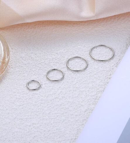 4Pcs Hinged Nose Rings Hoop 16G 18G 20G Nose Rings Hoops for Women 316L Surgical Steel Hinged Clicker Segment Nose Rings Stainless Steel Cartilage Tragus Earrings Piercing Jewelry Gold 18G in Saudi Arabia