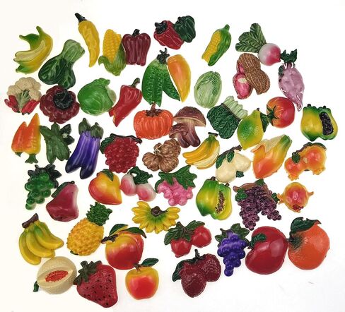 random 12Pcs creative 3D resin fruit vegetables fridge magnets funny cute decoration refrigerator magnet accessories office school whiteboard magnet (Random 12 styles (vegetables and fruits)) in Saudi Arabia